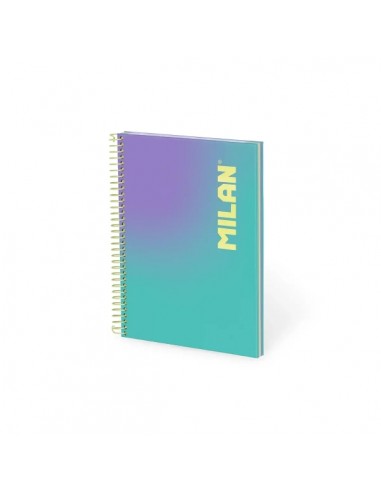 Milan Sunset Cuaderno Espiral Formato A5 Cuadricula 5x5mm - 90 Hojas de 95 gr m2 - Microperforado-2 Taladros - 3 Bandas de