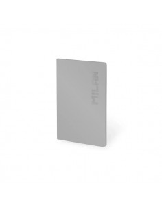 Milan Shadow Libreta Encolada Formato A5 Pautado 1 Linea - 48 Hojas de 95 gr m2 - Microperforado - Tapa Blanda - Color Gris