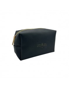 Dohe Black & Gold Neceser Compacto - Fabricado en Polipiel - Medidas 18x11cm - Color Negro