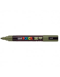 Posca PC-5M Marcador de Pintura - Base al Agua - Punta de Bala 1.8-2.5mm - Resistente a la Luz - Color Verde Khaki