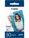 Canon Zink Pack de 50 Hojas de Papel Fotografico 5x7.6cm - Despega la parte Posterior del Papel para Utilizar el lado Adhesivo