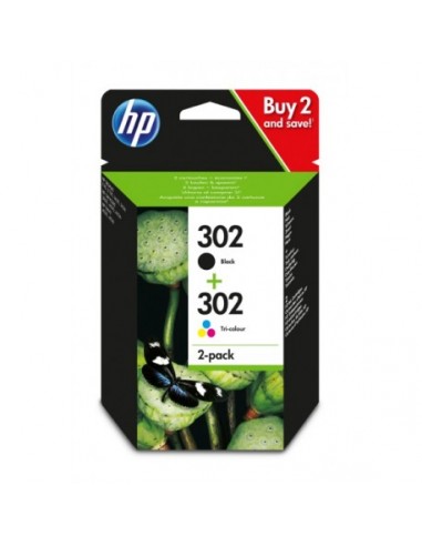 HP 302 Negro-Color Pack de 2 Cartuchos de Tinta Originales - X4D37AE