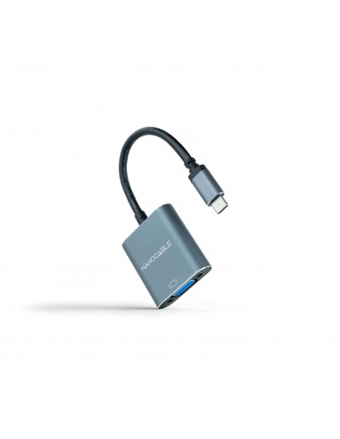 Nanocable Conversor USB-C A VGA - Aluminio - 10cm - Color Gris