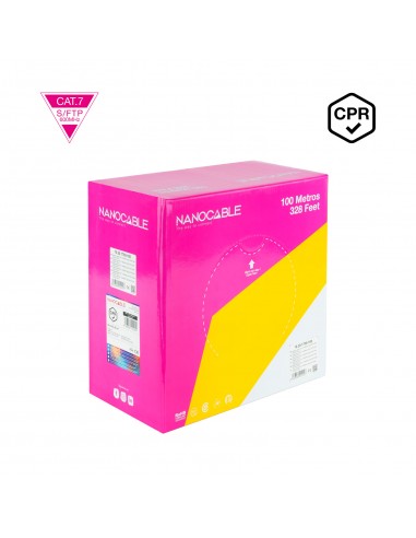 Nanocable Cable Red Cat. 7 600Mhz LSZH SFTP PIMF AWG23 100m - Color Naranja