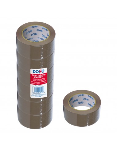 Dohe Pack de 6 Precintos de Polipropileno - Medidas 48mm x 66m - Color Marron