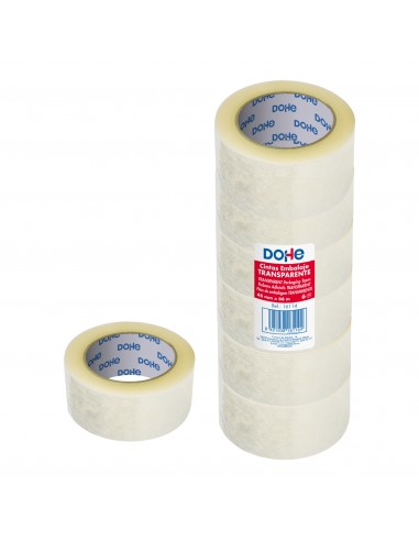 Dohe Pack de 6 Precintos de Polipropileno - Medidas 48mm x 66m - Transparente