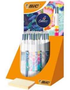 Bic 4 Colours Decor Expositor de 30 Boligrafos de Bola Retractiles - Punta Media de 1.0mm - Tinta con Base de Aceite - 4