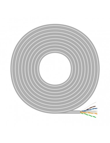 Aisens Cable de Red RJ45 Cat.6 UTP Rigido AWG23 CCA (Aleacion) - 100m - Color Gris
