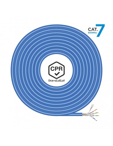 Aisens Cable de Red RJ45 LSZH CPR Dca CAT.7 600 MHZ S FTP AWG23 - 305M - Color Azul