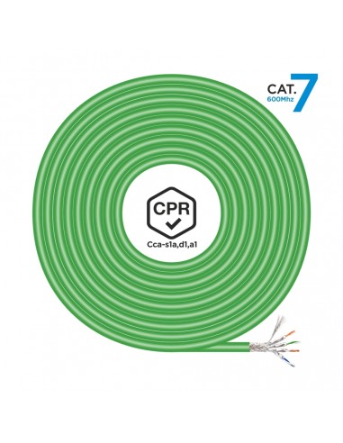 Aisens Cable de Red RJ45 LSZH CPR Cca CAT.7 600 MHZ S FTP AWG23 - 305M - Color Verde