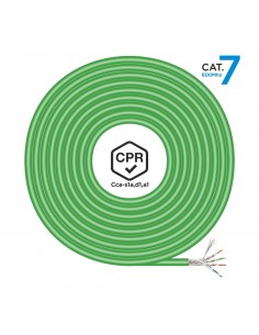 Aisens Cable de Red RJ45 LSZH CPR Cca CAT.7 600 MHZ S FTP AWG23 - 500M - Color Verde