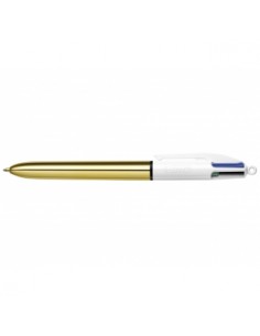 Bic 4 Colours Shine Boligrafo de Bola Retractil - Punta de 1mm - Trazo de 0.4mm - Tinta con Base de Aceite - Cuerpo