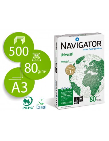 Navigator Papel A3 80gr 297x420mm (500 Hojas) Blanco