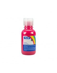 Milan Botella de Tempera - 125ml - Tapon Dosificador - Secado Rapido - Mezclable - Color Magenta