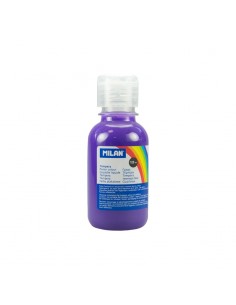 Milan Botella de Tempera - 125ml - Tapon Dosificador - Secado Rapido - Mezclable - Color Violeta