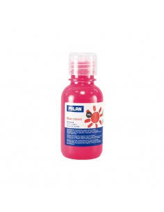 Milan Botella de Tempera - 125ml - Tapon Dosificador - Secado Rapido - Mezclable - Color Rosa Fluorescente