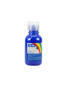 Milan Botella de Tempera - 125ml - Tapon Dosificador - Secado Rapido - Mezclable - Color Azul Marino