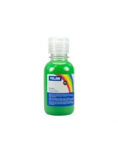 Milan Botella de Tempera - 125ml - Tapon Dosificador - Secado Rapido - Mezclable - Color Verde Claro