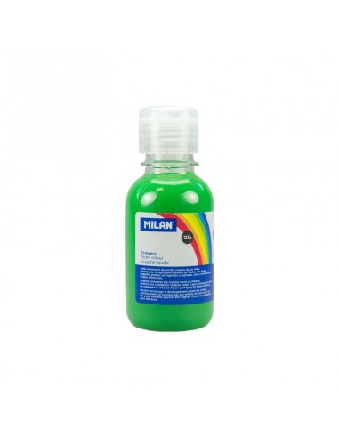 Milan Botella de Tempera - 125ml - Tapon Dosificador - Secado Rapido - Mezclable - Color Verde Claro