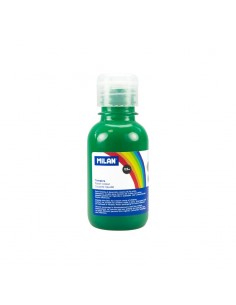 Milan Botella de Tempera - 125ml - Tapon Dosificador - Secado Rapido - Mezclable - Color Verde Oscuro