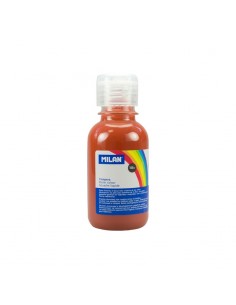 Milan Botella de Tempera - 125ml - Tapon Dosificador - Secado Rapido - Mezclable - Color Marron