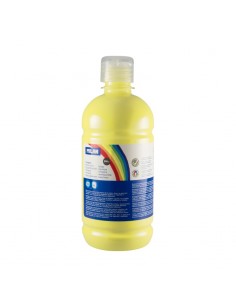 Milan Botella de Tempera - 500ml - Tapon Dosificador - Secado Rapido - Mezclable - Color Amarillo Limon