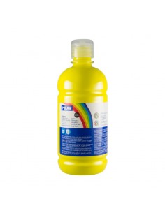 Milan Botella de Tempera - 500ml - Tapon Dosificador - Secado Rapido - Mezclable - Color Amarillo