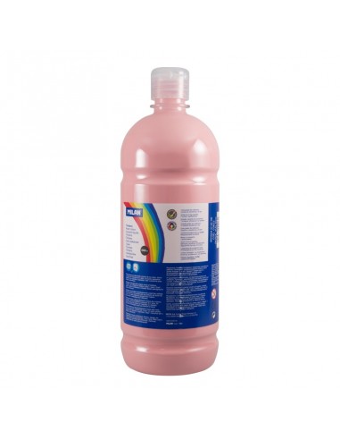 Milan Botella de Tempera - 1000ml - Tapon Dosificador - Secado Rapido - Mezclable - Color Rosa Palido