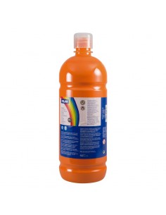 Milan Botella de Tempera - 1000ml - Tapon Dosificador - Secado Rapido - Mezclable - Color Naranja