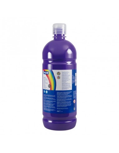 Milan Botella de Tempera - 1000ml - Tapon Dosificador - Secado Rapido - Mezclable - Color Violeta