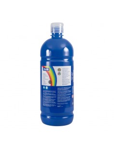 Milan Botella de Tempera - 1000ml - Tapon Dosificador - Secado Rapido - Mezclable - Color Cyan