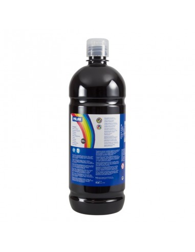 Milan Botella de Tempera - 1000ml - Tapon Dosificador - Secado Rapido - Mezclable - Color Negro