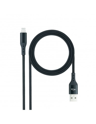 Nanocable Cable Lightning A USB A M - Mallado - 1m - Color Negro