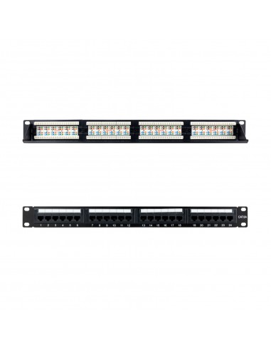 Nanocable Panel Parcheo 24 Puertos Cat.6A UTP 19 1U - Color Negro