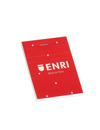 Enri Bloc de Notas Grapado Formato A7 Liso - 80 Hojas Microperforadas - Tapa Blanda Roja