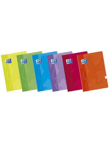 Oxford Pack de 10 Libretas Grapadas Formato A4 Cuadriculado 4x4mm - 48 Hojas con Margen - Tapa Blanda Plastificada - Colores