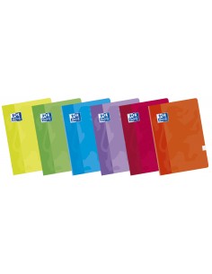 Oxford Pack de 10 Libretas Grapadas Formato A5-Cuadriculado 4x4mm - 48 Hojas con Margen - Tapa Blanda Plastificada - Colores