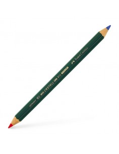 Faber-Castell Castell Color 873 Lapiz Grueso Bicolor Hexagonal - Ecologico - Resistente a la Rotura - Color Rojo Azul