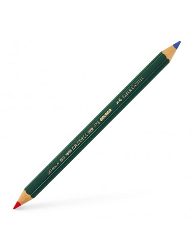 Faber-Castell Castell Color 873 Lapiz Grueso Bicolor Hexagonal - Ecologico - Resistente a la Rotura - Color Rojo Azul