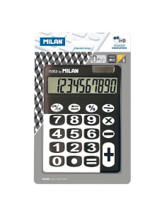 Milan Calculadora 10 Digitos - Calculadora de Sobremesa - Teclas Grandes - Tecla Rectificacion Entrada de Datos - Color