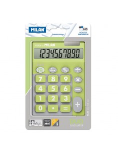 Milan Calculadora 10 Digitos Duo - Calculadora de Sobremesa - Teclas Grandes - Tecla Rectificacion Entrada de Datos - Color