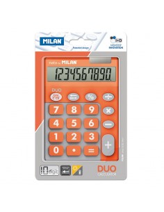 Milan Calculadora 10 Digitos Duo - Calculadora de Sobremesa - Teclas Grandes - Tecla Rectificacion Entrada de Datos - Color