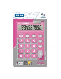 Milan Calculadora 10 Digitos Duo - Calculadora de Sobremesa - Teclas Grandes - Tecla Rectificacion Entrada de Datos - Color