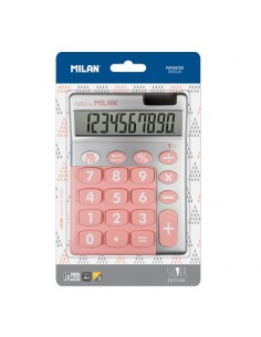 Milan Calculadora 10 Digitos Silver - Calculadora de Sobremesa - Teclas Grandes - Tecla Rectificacion Entrada de Datos -