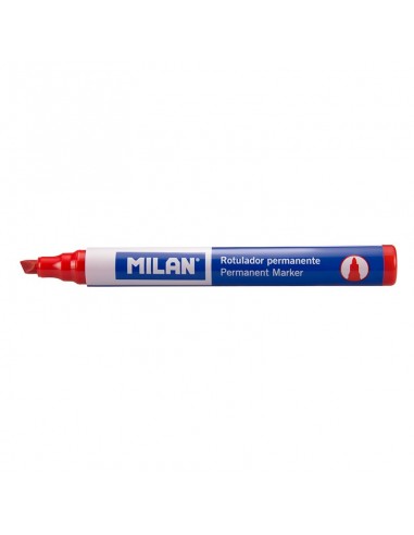Milan Rotuladores Permanentes Punta Biselada - Punta 1 - 4mm - Tinta a Base de Alcohol - Color Rojo