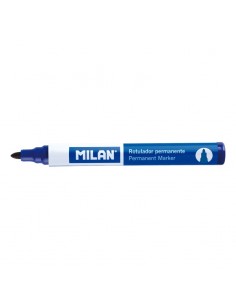 Milan Rotuladores Permanentes con Punta Redonda - Punta 4 mm - Tinta a Base de Alcohol - Color Azul