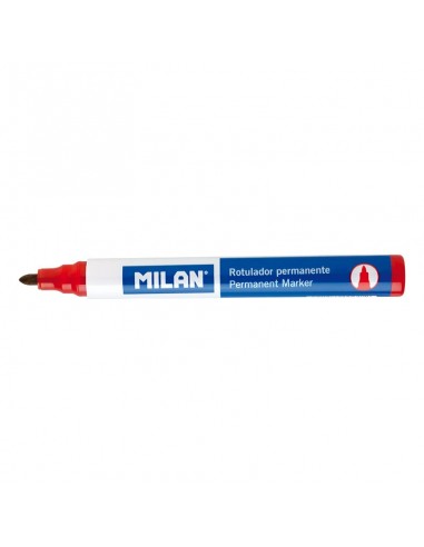 Milan Rotuladores Permanentes con Punta Redonda - Punta 4 mm - Tinta a Base de Alcohol - Color Rojo