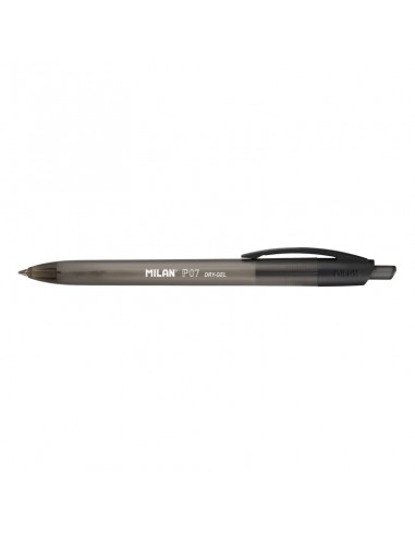 Milan P07 Dry-Gel Boligrafo de Gel Retractil - Punta 0.7mm - Secado Rapido - Color Negro