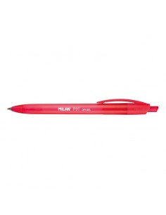 Milan P07 Dry-Gel Boligrafo de Gel Retractil - Punta 0.7mm - Secado Rapido - Color Rojo