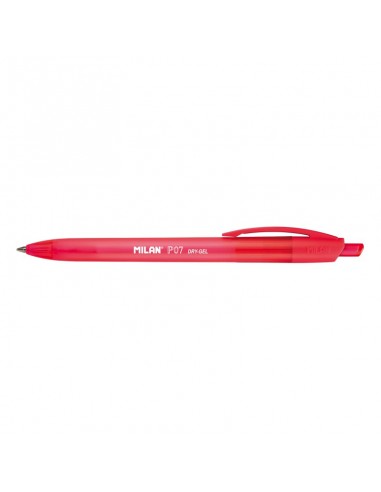 Milan P07 Dry-Gel Boligrafo de Gel Retractil - Punta 0.7mm - Secado Rapido - Color Rojo